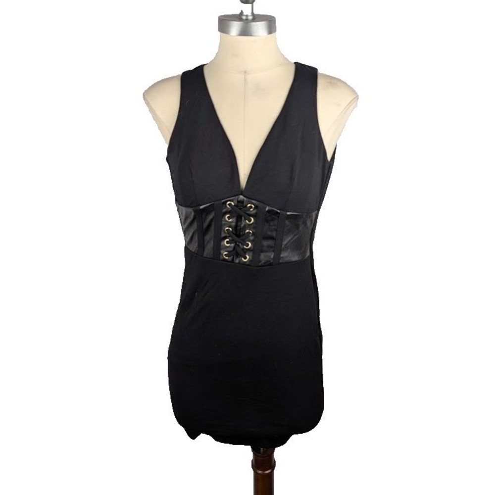Star Wars Juniors' Lace-up Corset Dress Mini Black Size XS Sleeveless V Neck